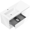 Mexen Orio koupelnová skříňka 100 cm s umyvadlem Otis vlevo, 2S, 1D, bílý lesk - 91A13-10047-3-BBFFF00-W18L00