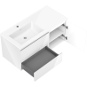 Mexen Orio koupelnová skříňka 100 cm s umyvadlem Otis vlevo, 2S, 1D, bílý lesk - 91A13-10047-3-BBFFF00-W18L00