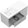 Mexen Orio koupelnová skříňka 100 cm s umyvadlem Otis vlevo, 2S, 1D, šedá matná/bílá matná - 91A13-10047-3-BBFFF62-W18L01