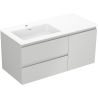 Mexen Orio koupelnová skříňka 100 cm s umyvadlem Otis vlevo, 2S, 1D, šedá matná/bílá matná - 91A13-10047-3-BBFFF62-W18L01
