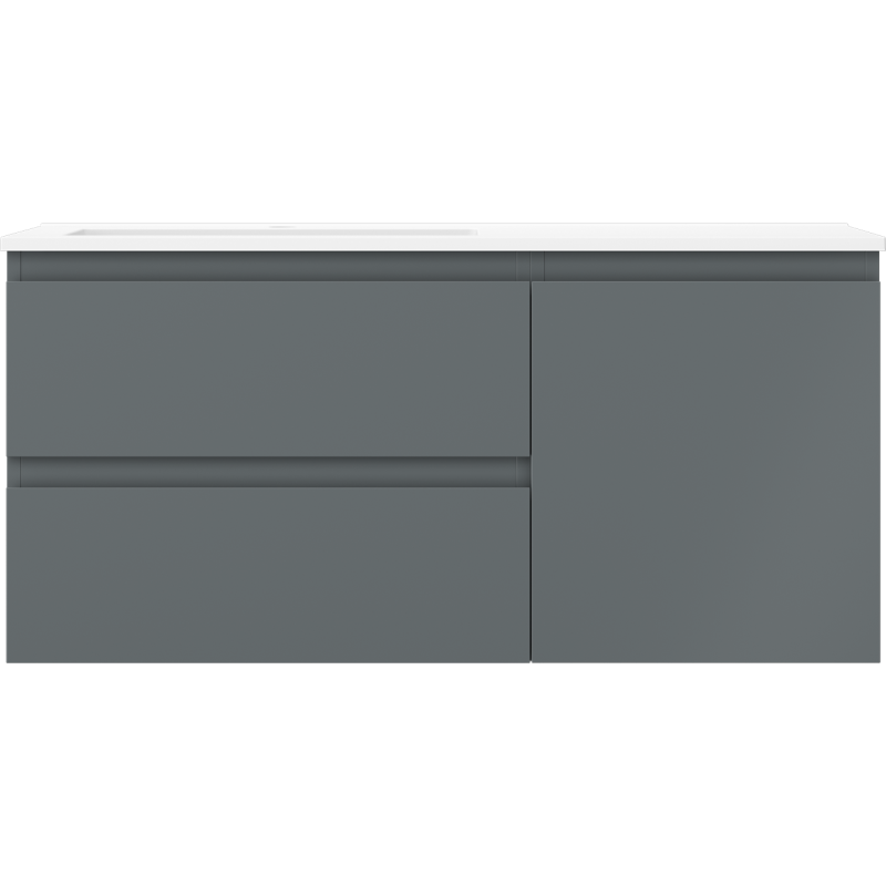 Mexen Orio koupelnová skříňka 100 cm s umyvadlem Otis levá, 2S, 1D, grafit mat/bílá mat - 91A13-10047-3-BBFFF66-W18L01