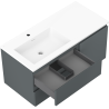 Mexen Orio koupelnová skříňka 100 cm s umyvadlem Otis levá, 2S, 1D, grafit mat/bílá mat - 91A13-10047-3-BBFFF66-W18L01
