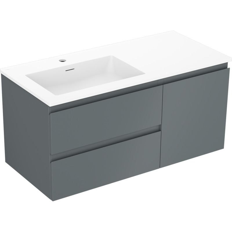 Mexen Orio koupelnová skříňka 100 cm s umyvadlem Otis levou, 2S, 1D, grafit mat/bílá mat - 91A13-10047-3-BBFFF66-W18L01
