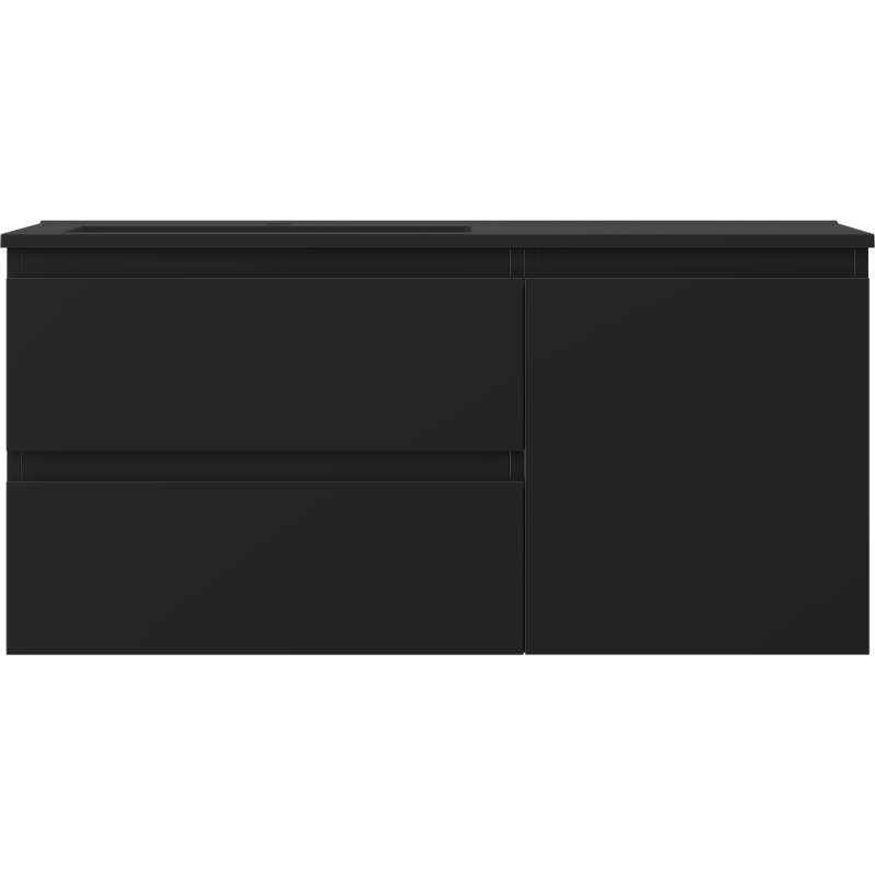 Mexen Orio koupelnová skříňka 100 cm s umyvadlem Otis levým, 2S, 1D, černá mat - 91A13-10047-3-BBFFF71-W18L71