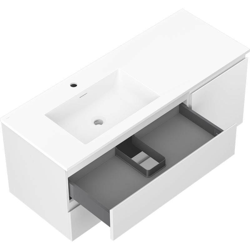 Mexen Orio koupelnová skříňka 120 cm s umyvadlem Otis levou, 2S, 1D, bílá matná - 91A13-12047-3-BBFFF01-W18L01