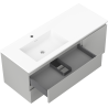 Mexen Orio koupelnová skříňka 120 cm s umyvadlem Otis vlevo, 2S, 1D, šedá mat/bílá mat - 91A13-12047-3-BBFFF62-W18L01