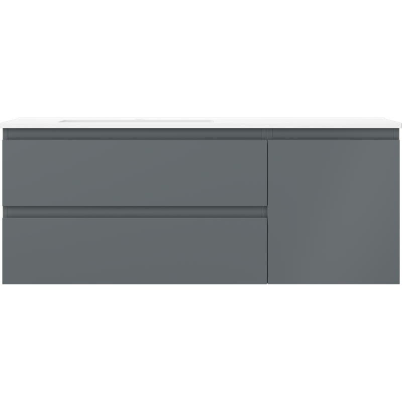 Mexen Orio koupelnová skříňka 120 cm s umyvadlem Otis levá, 2S, 1D, grafit mat/bílá mat - 91A13-12047-3-BBFFF66-W18L01