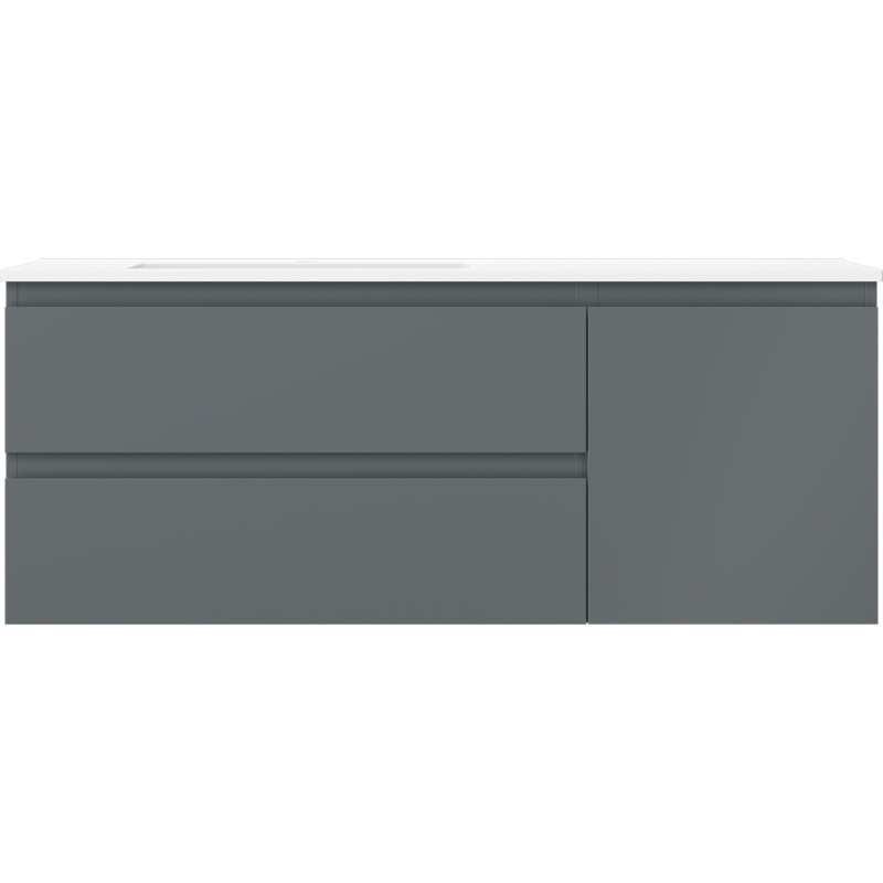 Mexen Orio koupelnová skříňka 120 cm s umyvadlem Otis vlevo, 2S, 1D, grafit mat/bílá mat - 91A13-12047-3-BBFFF66-W18L01