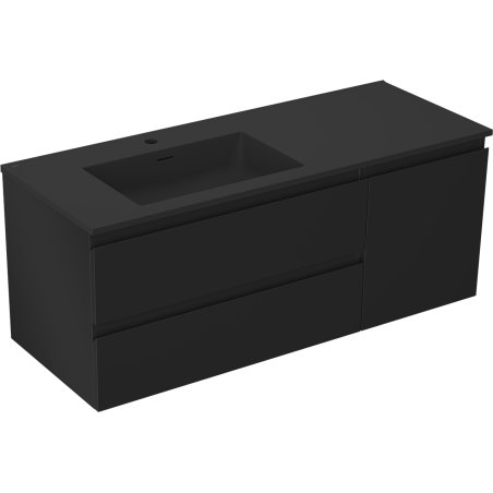 Mexen Orio koupelnová skříňka 120 cm s umyvadlem Otis levá, 2S, 1D, černá mat - 91A13-12047-3-BBFFF71-W18L71