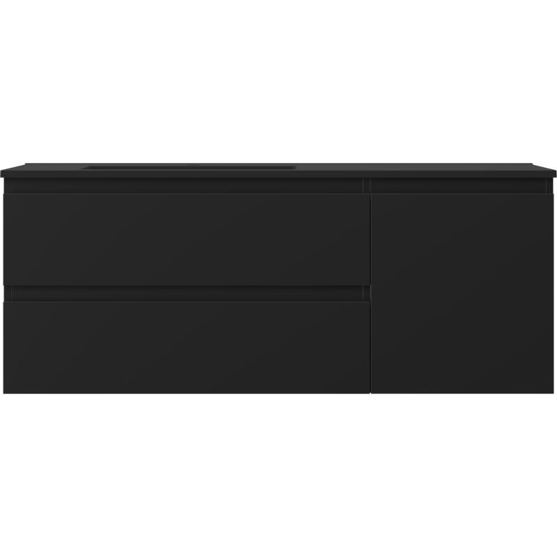 Mexen Orio koupelnová skříňka 120 cm s umyvadlem Otis levá, 2S, 1D, černá mat - 91A13-12047-3-BBFFF71-W18L71