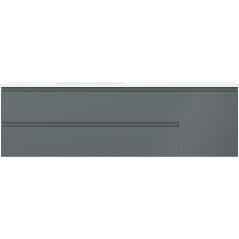 Mexen Orio koupelnová skříňka 160 cm s umyvadlem Otis vlevo, 2S, 1D, grafit mat/bílá mat - 91A13-16047-3-BBFFF66-W18L01