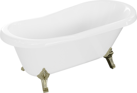 Mexen Retro volně stojící vana 150 x 73 cm, bílá, zlaté nohy - 53251507300-50