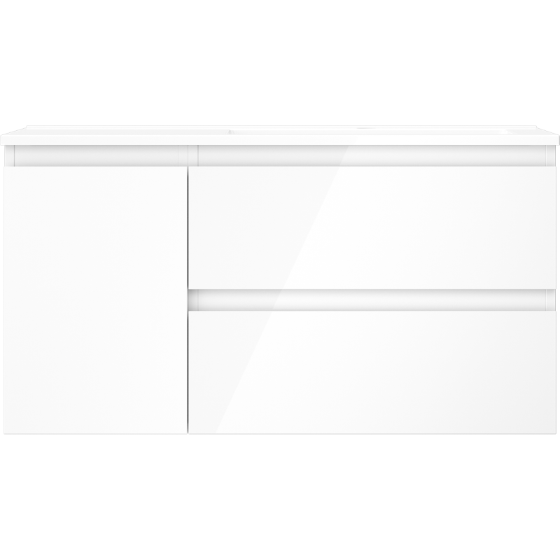 Mexen Orio koupelnová skříňka 90 cm s umyvadlem Otis pravá, 2S, 1D, bílý lesk - 91A13-09047-3-BBFFF00-W18P00