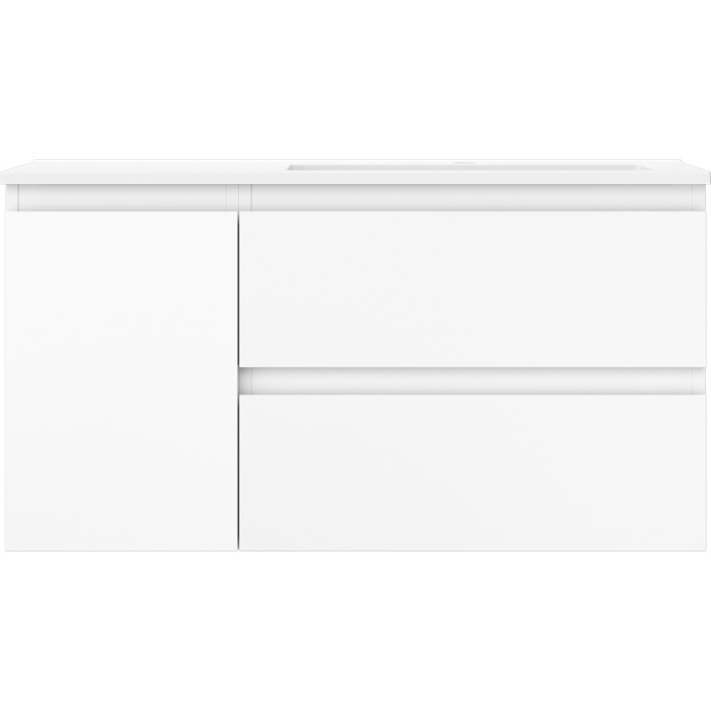 Mexen Orio koupelnová skříňka 90 cm s umyvadlem Otis, pravá, 2S, 1D, bílá mat - 91A13-09047-3-BBFFF01-W18P01