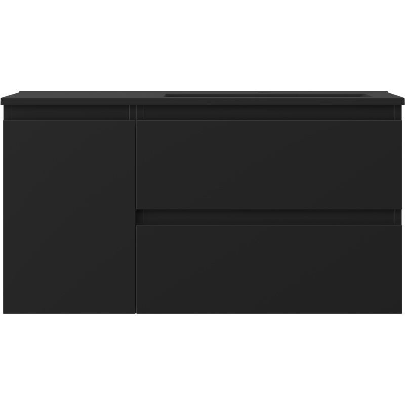 Mexen Orio koupelnová skříňka 90 cm s umyvadlem Otis pravá, 2S, 1D, černá mat - 91A13-09047-3-BBFFF71-W18P71