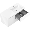 Mexen Orio koupelnová skříňka 100 cm s umyvadlem Otis pravá, 2S, 1D, bílý lesk - 91A13-10047-3-BBFFF00-W18P00