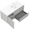 Mexen Orio koupelnová skříňka 100 cm s umyvadlem Otis pravým, 2S, 1D, šedá matná/bílá matná - 91A13-10047-3-BBFFF62-W18P01