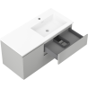 Mexen Orio koupelnová skříňka 100 cm s umyvadlem Otis pravým, 2S, 1D, šedá matná/bílá matná - 91A13-10047-3-BBFFF62-W18P01