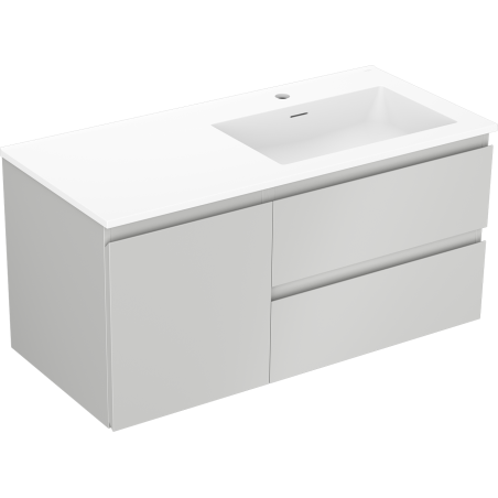 Mexen Orio koupelnová skříňka 100 cm s umyvadlem Otis pravým, 2S, 1D, šedá matná/bílá matná - 91A13-10047-3-BBFFF62-W18P01
