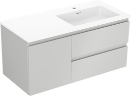 Mexen Orio koupelnová skříňka 100 cm s umyvadlem Otis pravým, 2S, 1D, šedá matná/bílá matná - 91A13-10047-3-BBFFF62-W18P01