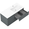 Mexen Orio koupelnová skříňka 100 cm s umyvadlem Otis pravým, 2S, 1D, grafit mat/bílá mat - 91A13-10047-3-BBFFF66-W18P01
