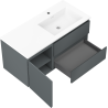 Mexen Orio koupelnová skříňka 100 cm s umyvadlem Otis pravým, 2S, 1D, grafit mat/bílá mat - 91A13-10047-3-BBFFF66-W18P01