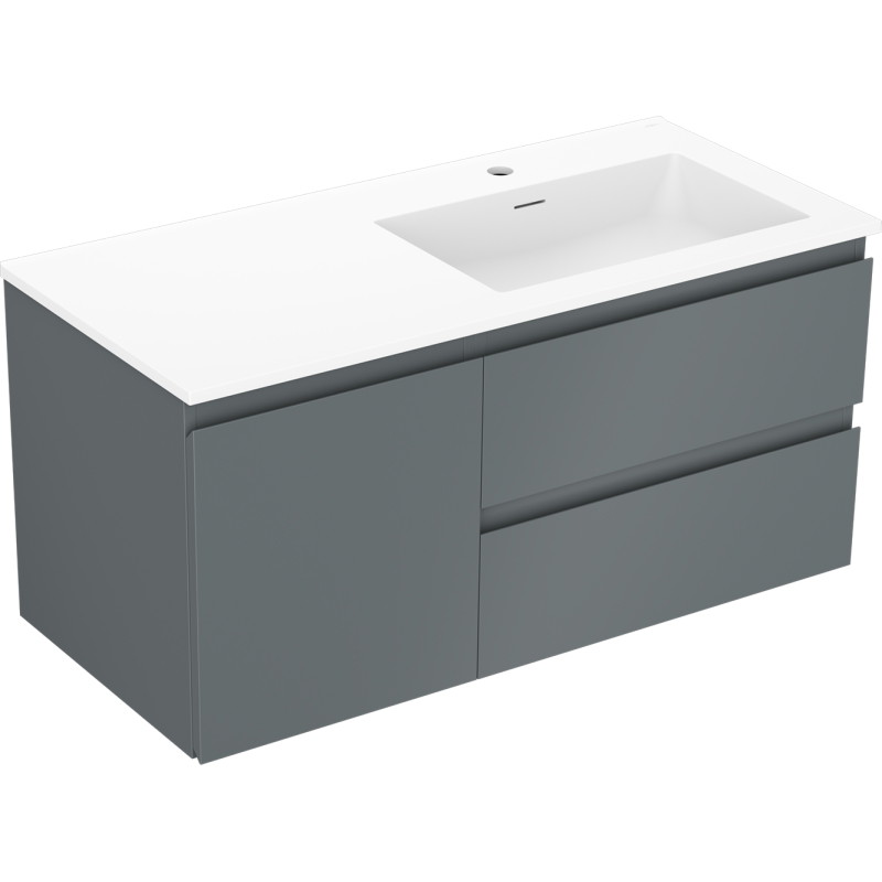 Mexen Orio koupelnová skříňka 100 cm s umyvadlem Otis pravá, 2S, 1D, grafit mat/bílá mat - 91A13-10047-3-BBFFF66-W18P01