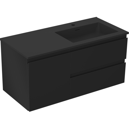 Mexen Orio koupelnová skříňka 100 cm s umyvadlem Otis pravé, 2S, 1D, černá mat - 91A13-10047-3-BBFFF71-W18P71