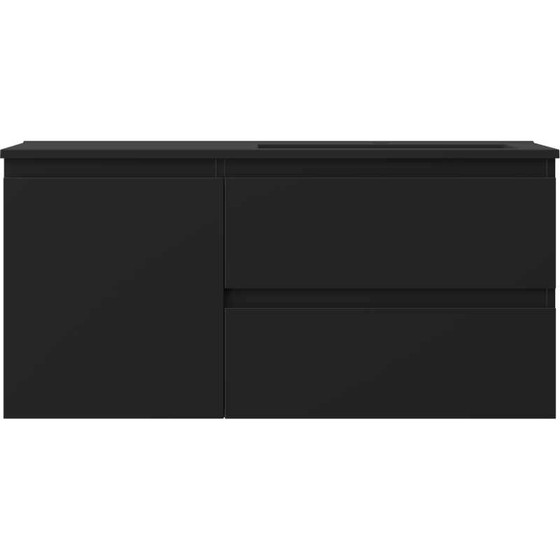 Mexen Orio koupelnová skříňka 100 cm s umyvadlem Otis pravé, 2S, 1D, černá mat - 91A13-10047-3-BBFFF71-W18P71