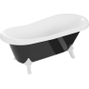 Mexen Retro volně stojící vana 150 x 73 cm, bílá/černá, bílé nohy - 53251507375-20