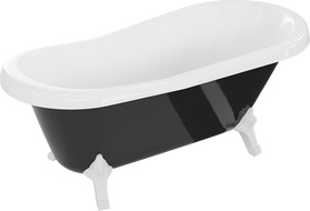 Mexen Retro volně stojící vana 150 x 73 cm, bílá/černá, bílé nohy - 53251507375-20