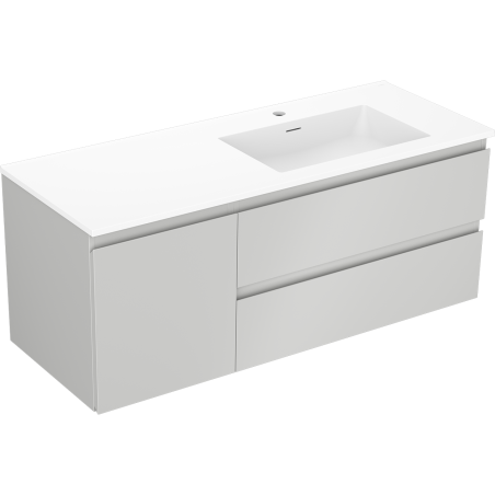 Mexen Orio koupelnová skříňka 120 cm s umyvadlem Otis pravá, 2S, 1D, šedá mat/bílá mat - 91A13-12047-3-BBFFF62-W18P01