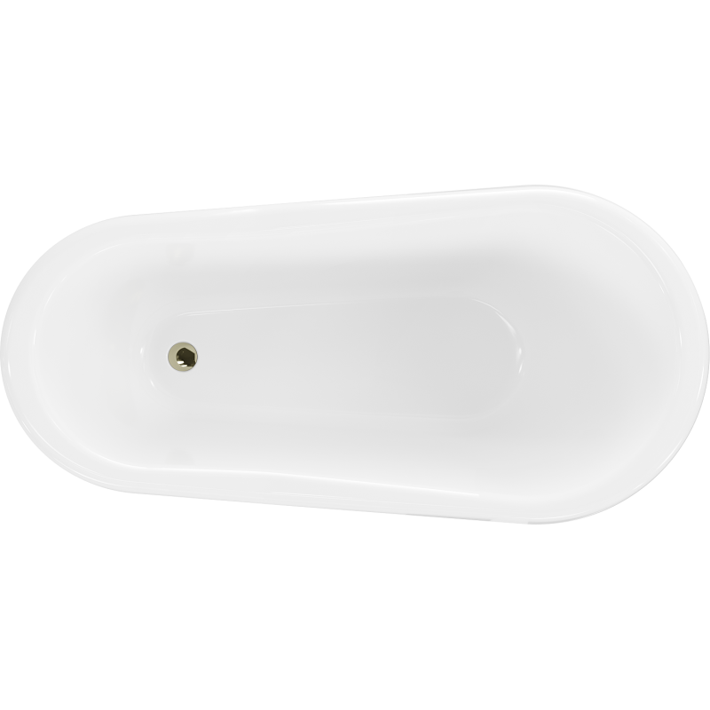 Mexen Retro volně stojící vana 150 x 73 cm, bílá/černá, nohy zlaté - 53251507375-50