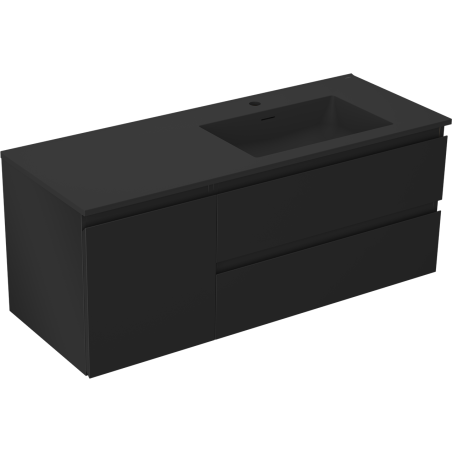 Mexen Orio koupelnová skříňka 120 cm s umyvadlem Otis pravá, 2S, 1D, černá mat - 91A13-12047-3-BBFFF71-W18P71