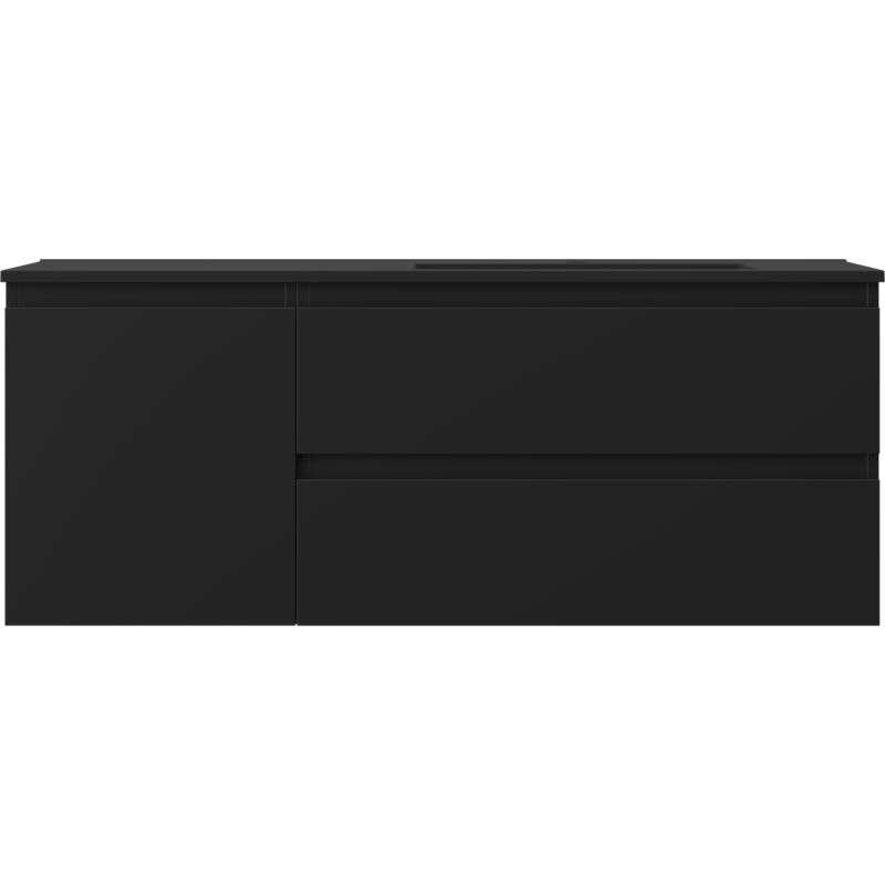 Mexen Orio koupelnová skříňka 120 cm s umyvadlem Otis pravá, 2S, 1D, černá mat - 91A13-12047-3-BBFFF71-W18P71