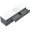 Mexen Orio koupelnová skříňka 160 cm s umyvadlem Otis pravá, 2S, 1D, grafit mat/bílá mat - 91A13-16047-3-BBFFF66-W18P01