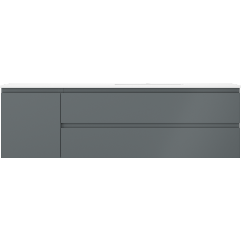 Mexen Orio koupelnová skříňka 160 cm s umyvadlem Otis pravá, 2S, 1D, grafit mat/bílá mat - 91A13-16047-3-BBFFF66-W18P01