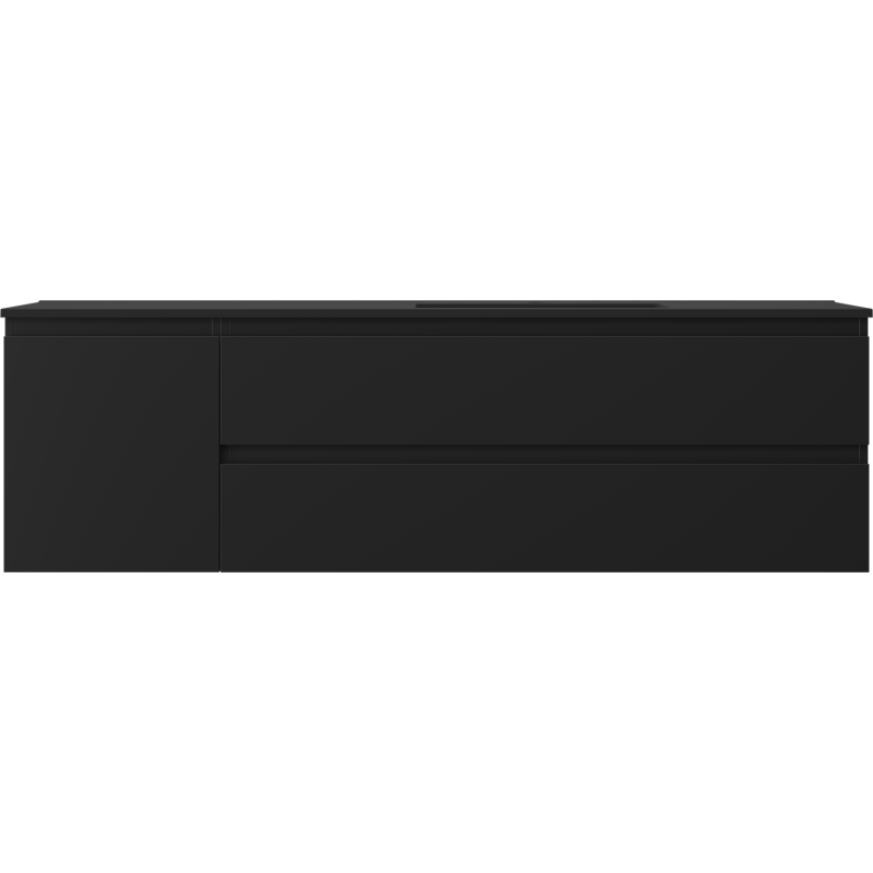Mexen Orio koupelnová skříňka 160 cm s umyvadlem Otis pravá, 2S, 1D, černá mat - 91A13-16047-3-BBFFF71-W18P71