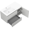 Mexen Rivel koupelnová skříňka 90 cm s umyvadlem Otis vlevo, 2S, 1D, rýhovaná, šedá mat/bílá mat - 91A23-09047-3-BBFFF62-W18L01