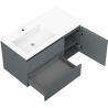 Mexen Rivel koupelnová skříňka 90 cm s umyvadlem Otis vlevo, 2S, 1D, rýhovaná, grafit mat/bílá mat