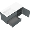 Mexen Rivel koupelnová skříňka 100 cm s umyvadlem Otis vlevo, 2S, 1D, rýhovaná, grafit/bílá mat - 91A23-10047-3-BBFFF66-W18L01