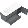 Mexen Rivel koupelnová skříňka 120 cm s umyvadlem Otis levá, 2S, 1D, rýhovaný, grafit/bílá mat - 91A23-12047-3-BBFFF66-W18L01