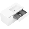 Mexen Rivel koupelnová skříňka 90 cm s umyvadlem Otis pravým, 2S, 1D, drážkovaná, bílá mat - 91A23-09047-3-BBFFF01-W18P01