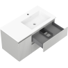 Mexen Rivel koupelnová skříňka 90 cm s umyvadlem Otis pravá, 2S, 1D, rýhovaná, šedá mat/bílá mat - 91A23-09047-3-BBFFF62-W18P01