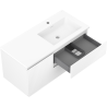 Mexen Rivel koupelnová skříňka 100 cm s umyvadlem Otis pravým, 2S, 1D, drážkovaná, bílá mat - 91A23-10047-3-BBFFF01-W18P01