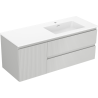 Mexen Rivel koupelnová skříňka 120 cm s umyvadlem Otis vpravo, 2S, 1D, drážkovaná, šedá/bílá mat - 91A23-12047-3-BBFFF62-W18P01