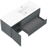 Mexen Rivel koupelnová skříňka 120 cm s umyvadlem Otis vpravo, 2S, 1D, rýhovaná, grafit/bílá mat - 91A23-12047-3-BBFFF66-W18P01