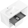 Mexen Orio koupelnová skříňka 90 cm s umyvadlem Vela vlevo, 2S, 1D, bílý lesk - 91A13-09047-3-BBFFF00-W23L00