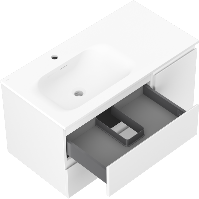 Mexen Orio koupelnová skříňka 90 cm s umyvadlem Vela levá, 2S, 1D, bílá mat - 91A13-09047-3-BBFFFF01-W23L01