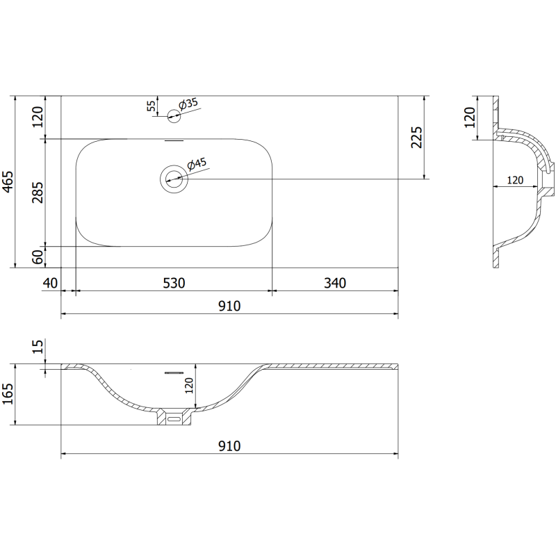 Mexen Orio koupelnová skříňka 90 cm s umyvadlem Vela levým, 2S, 1D, šedá mat/bílá mat - 91A13-09047-3-BBFFF62-W23L01